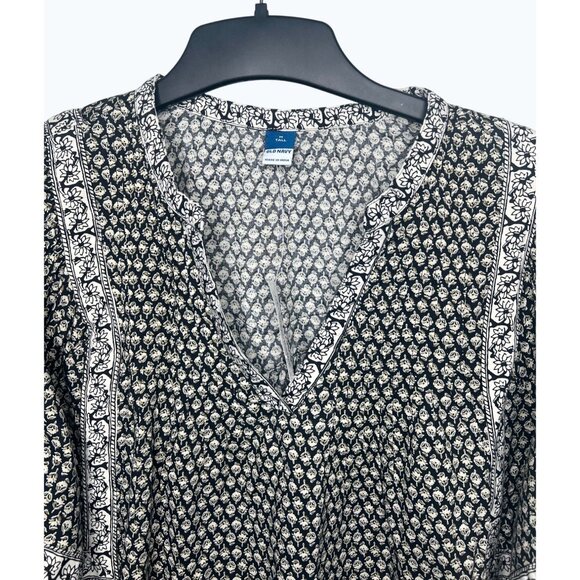 Old Navy Womens Oversize Floral Printed Poet Swing Long-Sleeve Split Neck M Tall - Picture 9 of 13